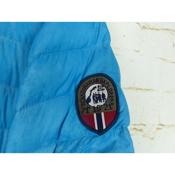 Scandinavian Explorer Down Jacket Women S Blue Ultra Light Quilted Puffer Hoodie - Picture 7 of 14